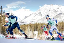 10.02.2024, Canmore, Canada (CAN): Federico Pellegrino (ITA), Johan Haeggstroem (SWE), (l-r)  - FIS world cup cross-country, individual sprint, Canmore (CAN). www.nordicfocus.com. © Modica/NordicFocus. Every downloaded picture is fee-liable.