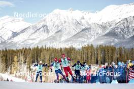 10.02.2024, Canmore, Canada (CAN): Renaud Jay (FRA), Ben Ogden (USA), Haavard Solaas Taugboel (NOR), Federico Pellegrino (ITA), Johan Haeggstroem (SWE), (l-r)  - FIS world cup cross-country, individual sprint, Canmore (CAN). www.nordicfocus.com. © Modica/NordicFocus. Every downloaded picture is fee-liable.