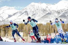 10.02.2024, Canmore, Canada (CAN): Renaud Jay (FRA), Federico Pellegrino (ITA), Johan Haeggstroem (SWE), (l-r)  - FIS world cup cross-country, individual sprint, Canmore (CAN). www.nordicfocus.com. © Modica/NordicFocus. Every downloaded picture is fee-liable.