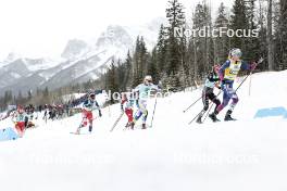 13.02.2024, Canmore, Canada (CAN): Alina Meier (SUI), Tereza Beranova (CZE), Heidi Weng (NOR), Johanna Hagstroem (SWE), Jessie Diggins (USA), Laura Gimmler (GER), (l-r)  - FIS world cup cross-country, individual sprint, Canmore (CAN). www.nordicfocus.com. © Modica/NordicFocus. Every downloaded picture is fee-liable.