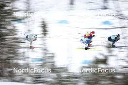 13.02.2024, Canmore, Canada (CAN): Calle Halfvarsson (SWE), Lauri Vuorinen (FIN), Harald Oestberg Amundsen (NOR), Jules Chappaz (FRA), (l-r)  - FIS world cup cross-country, individual sprint, Canmore (CAN). www.nordicfocus.com. © Modica/NordicFocus. Every downloaded picture is fee-liable.
