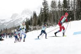 13.02.2024, Canmore, Canada (CAN): James Clinton Schoonmaker (USA), Edvin Anger (SWE), Richard Jouve (FRA), Even Northug (NOR), (l-r)  - FIS world cup cross-country, individual sprint, Canmore (CAN). www.nordicfocus.com. © Modica/NordicFocus. Every downloaded picture is fee-liable.