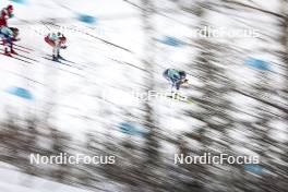 13.02.2024, Canmore, Canada (CAN): Julia Kern (USA), Tiril Udnes Weng (NOR), Nadine Faehndrich (SUI), Kerttu Niskanen (FIN), (l-r)  - FIS world cup cross-country, individual sprint, Canmore (CAN). www.nordicfocus.com. © Modica/NordicFocus. Every downloaded picture is fee-liable.