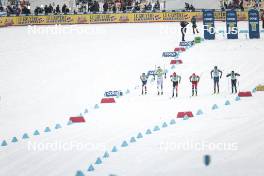 13.02.2024, Canmore, Canada (CAN): Luke Jager (USA), Edvin Anger (SWE), Antoine Cyr (CAN), Even Northug (NOR), James Clinton Schoonmaker (USA), Richard Jouve (FRA), (l-r)  - FIS world cup cross-country, individual sprint, Canmore (CAN). www.nordicfocus.com. © Modica/NordicFocus. Every downloaded picture is fee-liable.