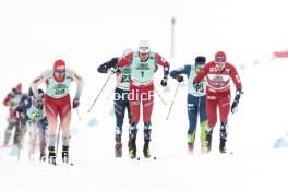 13.02.2024, Canmore, Canada (CAN): Valerio Grond (SUI), Johannes Hoesflot Klaebo (NOR), Erik Valnes (NOR), (l-r)  - FIS world cup cross-country, individual sprint, Canmore (CAN). www.nordicfocus.com. © Modica/NordicFocus. Every downloaded picture is fee-liable.
