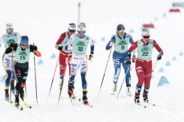 13.02.2024, Canmore, Canada (CAN): Maja Dahlqvist (SWE), Katharina Hennig (GER), Astrid Oeyre Slind (NOR), Emma Ribom (SWE), Jasmi Joensuu (FIN), Mathilde Myhrvold (NOR), (l-r)  - FIS world cup cross-country, individual sprint, Canmore (CAN). www.nordicfocus.com. © Modica/NordicFocus. Every downloaded picture is fee-liable.
