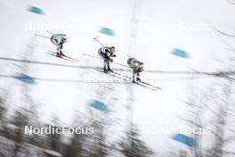 13.02.2024, Canmore, Canada (CAN): Johanna Hagstroem (SWE), Laura Gimmler (GER), Jessie Diggins (USA), (l-r)  - FIS world cup cross-country, individual sprint, Canmore (CAN). www.nordicfocus.com. © Modica/NordicFocus. Every downloaded picture is fee-liable.