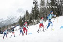 13.02.2024, Canmore, Canada (CAN): Rosie Brennan (USA), Barbora Antosova (CZE), Julia Kern (USA), Tiril Udnes Weng (NOR), Nadine Faehndrich (SUI), Kerttu Niskanen (FIN), (l-r)  - FIS world cup cross-country, individual sprint, Canmore (CAN). www.nordicfocus.com. © Modica/NordicFocus. Every downloaded picture is fee-liable.