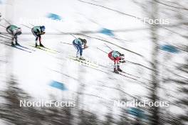 13.02.2024, Canmore, Canada (CAN): Emma Ribom (SWE), Katharina Hennig (GER), Jasmi Joensuu (FIN), Mathilde Myhrvold (NOR), (l-r)  - FIS world cup cross-country, individual sprint, Canmore (CAN). www.nordicfocus.com. © Modica/NordicFocus. Every downloaded picture is fee-liable.