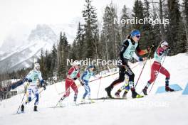 13.02.2024, Canmore, Canada (CAN): Maja Dahlqvist (SWE), Astrid Oeyre Slind (NOR), Jasmi Joensuu (FIN), Katharina Hennig (GER), Emma Ribom (SWE), Mathilde Myhrvold (NOR), (l-r)  - FIS world cup cross-country, individual sprint, Canmore (CAN). www.nordicfocus.com. © Modica/NordicFocus. Every downloaded picture is fee-liable.