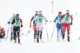 13.02.2024, Canmore, Canada (CAN): Maja Dahlqvist (SWE), Katharina Hennig (GER), Astrid Oeyre Slind (NOR), Emma Ribom (SWE), Jasmi Joensuu (FIN), Mathilde Myhrvold (NOR), (l-r)  - FIS world cup cross-country, individual sprint, Canmore (CAN). www.nordicfocus.com. © Modica/NordicFocus. Every downloaded picture is fee-liable.