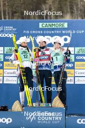13.02.2024, Canmore, Canada (CAN): Kristine Stavaas Skistad (NOR), Linn Svahn (SWE), Jonna Sundling (SWE), (l-r) - FIS world cup cross-country, individual sprint, Canmore (CAN). www.nordicfocus.com. © Modica/NordicFocus. Every downloaded picture is fee-liable.