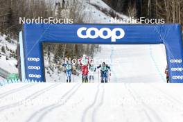 13.02.2024, Canmore, Canada (CAN): Lauri Vuorinen (FIN), Johannes Hoesflot Klaebo (NOR), Calle Halfvarsson (SWE), (l-r)  - FIS world cup cross-country, individual sprint, Canmore (CAN). www.nordicfocus.com. © Modica/NordicFocus. Every downloaded picture is fee-liable.