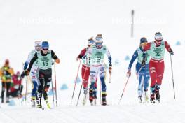 13.02.2024, Canmore, Canada (CAN): Katharina Hennig (GER), Emma Ribom (SWE), Jasmi Joensuu (FIN), Mathilde Myhrvold (NOR), (l-r)  - FIS world cup cross-country, individual sprint, Canmore (CAN). www.nordicfocus.com. © Modica/NordicFocus. Every downloaded picture is fee-liable.