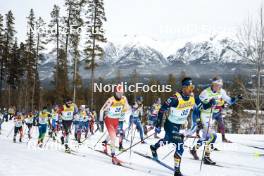 11.02.2024, Canmore, Canada (CAN): Samuel Gary Hendry (CAN), Cyril Faehndrich (SUI), Richard Jouve (FRA), Edvin Anger (SWE), (l-r)  - FIS world cup cross-country, mass, Canmore (CAN). www.nordicfocus.com. © Modica/NordicFocus. Every downloaded picture is fee-liable.