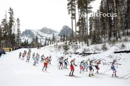 11.02.2024, Canmore, Canada (CAN): Harald Oestberg Amundsen (NOR), Samuel Gary Hendry (CAN), Federico Pellegrino (ITA), Paal Golberg (NOR), Adam Fellner (CZE), Edvin Anger (SWE), Florian Notz (GER), Olivier Leveille (CAN), Gus Schumacher (USA), (l-r)  - FIS world cup cross-country, mass, Canmore (CAN). www.nordicfocus.com. © Modica/NordicFocus. Every downloaded picture is fee-liable.