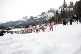 11.02.2024, Canmore, Canada (CAN): Erik Valnes (NOR), Johannes Hoesflot Klaebo (NOR), Paal Golberg (NOR), Martin Loewstroem Nyenget (NOR), Harald Oestberg Amundsen (NOR), (l-r)  - FIS world cup cross-country, mass, Canmore (CAN). www.nordicfocus.com. © Modica/NordicFocus. Every downloaded picture is fee-liable.