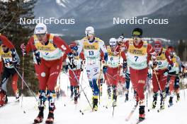 11.02.2024, Canmore, Canada (CAN): William Poromaa (SWE), Martin Loewstroem Nyenget (NOR), (l-r)  - FIS world cup cross-country, mass, Canmore (CAN). www.nordicfocus.com. © Modica/NordicFocus. Every downloaded picture is fee-liable.