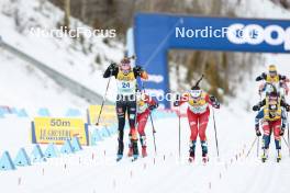 11.02.2024, Canmore, Canada (CAN): Laura Gimmler (GER), Lotta Udnes Weng (NOR), Katerina Janatova (CZE), (l-r), (l-r)  - FIS world cup cross-country, mass, Canmore (CAN). www.nordicfocus.com. © Modica/NordicFocus. Every downloaded picture is fee-liable.