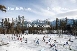 11.02.2024, Canmore, Canada (CAN): Jonna Sundling (SWE), Anne Kyllonen (FIN), Victoria Carl (GER), Rosie Brennan (USA), Sophia Laukli (USA), Linn Svahn (SWE), (l-r)  - FIS world cup cross-country, mass, Canmore (CAN). www.nordicfocus.com. © Modica/NordicFocus. Every downloaded picture is fee-liable.