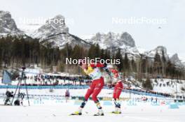 11.02.2024, Canmore, Canada (CAN): Heidi Weng (NOR), Astrid Oeyre Slind (NOR), (l-r)  - FIS world cup cross-country, mass, Canmore (CAN). www.nordicfocus.com. © Modica/NordicFocus. Every downloaded picture is fee-liable.