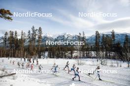 11.02.2024, Canmore, Canada (CAN): Jonna Sundling (SWE), Anne Kyllonen (FIN), Victoria Carl (GER), Rosie Brennan (USA), Sophia Laukli (USA), Linn Svahn (SWE), (l-r)  - FIS world cup cross-country, mass, Canmore (CAN). www.nordicfocus.com. © Modica/NordicFocus. Every downloaded picture is fee-liable.