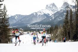 11.02.2024, Canmore, Canada (CAN): Olivier Leveille (CAN), Zanden Mcmullen (USA), Remi Drolet (CAN), (l-r)  - FIS world cup cross-country, mass, Canmore (CAN). www.nordicfocus.com. © Modica/NordicFocus. Every downloaded picture is fee-liable.