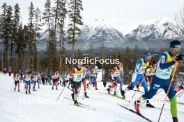 11.02.2024, Canmore, Canada (CAN): Felix-Olivier Moreau (CAN), Remi Drolet (CAN), Alvar Johannes Alev (EST), (l-r)  - FIS world cup cross-country, mass, Canmore (CAN). www.nordicfocus.com. © Modica/NordicFocus. Every downloaded picture is fee-liable.