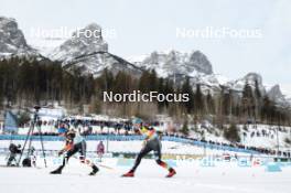 11.02.2024, Canmore, Canada (CAN): Katharina Hennig (GER), Victoria Carl (GER), (l-r)  - FIS world cup cross-country, mass, Canmore (CAN). www.nordicfocus.com. © Modica/NordicFocus. Every downloaded picture is fee-liable.