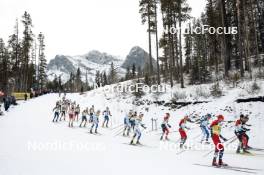 11.02.2024, Canmore, Canada (CAN): Gustaf Berglund (SWE), Remi Drolet (CAN), Didrik Toenseth (NOR), Joni Maki (FIN), Harald Oestberg Amundsen (NOR), Samuel Gary Hendry (CAN), (l-r)  - FIS world cup cross-country, mass, Canmore (CAN). www.nordicfocus.com. © Modica/NordicFocus. Every downloaded picture is fee-liable.