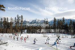 11.02.2024, Canmore, Canada (CAN): Nadine Faehndrich (SUI), Tiril Udnes Weng (NOR), Jessie Diggins (USA), Jonna Sundling (SWE), Anne Kyllonen (FIN), Victoria Carl (GER), (l-r)  - FIS world cup cross-country, mass, Canmore (CAN). www.nordicfocus.com. © Modica/NordicFocus. Every downloaded picture is fee-liable.