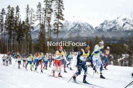 11.02.2024, Canmore, Canada (CAN): Cyril Faehndrich (SUI), Richard Jouve (FRA), Edvin Anger (SWE), (l-r), (l-r)  - FIS world cup cross-country, mass, Canmore (CAN). www.nordicfocus.com. © Modica/NordicFocus. Every downloaded picture is fee-liable.