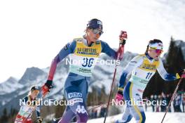 11.02.2024, Canmore, Canada (CAN): Julia Kern (USA), Moa Ilar (SWE), (l-r)  - FIS world cup cross-country, mass, Canmore (CAN). www.nordicfocus.com. © Modica/NordicFocus. Every downloaded picture is fee-liable.