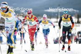 11.02.2024, Canmore, Canada (CAN): Teresa Stadlober (AUT), Victoria Carl (GER), (l-r)  - FIS world cup cross-country, mass, Canmore (CAN). www.nordicfocus.com. © Modica/NordicFocus. Every downloaded picture is fee-liable.