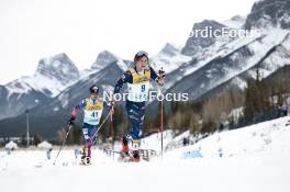 11.02.2024, Canmore, Canada (CAN): David Norris (USA), Hugo Lapalus (FRA), (l-r)  - FIS world cup cross-country, mass, Canmore (CAN). www.nordicfocus.com. © Modica/NordicFocus. Every downloaded picture is fee-liable.