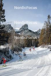 11.02.2024, Canmore, Canada (CAN): Heidi Weng (NOR), Ebba Andersson (SWE), Frida Karlsson (SWE), Victoria Carl (GER), (l-r)  - FIS world cup cross-country, mass, Canmore (CAN). www.nordicfocus.com. © Modica/NordicFocus. Every downloaded picture is fee-liable.