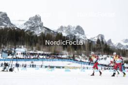 11.02.2024, Canmore, Canada (CAN): Paal Golberg (NOR), Johannes Hoesflot Klaebo (NOR), (l-r)  - FIS world cup cross-country, mass, Canmore (CAN). www.nordicfocus.com. © Modica/NordicFocus. Every downloaded picture is fee-liable.