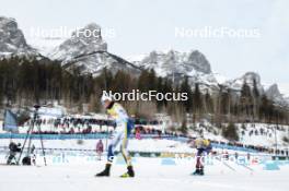 11.02.2024, Canmore, Canada (CAN): Linn Svahn (SWE), Jessie Diggins (USA), (l-r)  - FIS world cup cross-country, mass, Canmore (CAN). www.nordicfocus.com. © Modica/NordicFocus. Every downloaded picture is fee-liable.