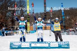 18.02.2024, Minneapolis, United States of America (USA): Frida Karlsson (SWE), Jonna Sundling (SWE), Jessie Diggins (USA) - FIS world cup cross-country, 10km, Minneapolis (USA). www.nordicfocus.com. © Modica/NordicFocus. Every downloaded picture is fee-liable.