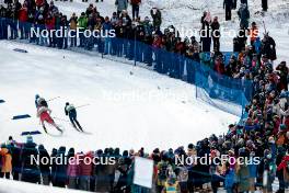 17.02.2024, Minneapolis, United States of America (USA): Jaume Pueyo (ESP), Janik Riebli (SUI), Federico Pellegrino (ITA), (l-r)  - FIS world cup cross-country, individual sprint, Minneapolis (USA). www.nordicfocus.com. © Modica/NordicFocus. Every downloaded picture is fee-liable.