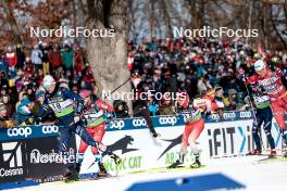 17.02.2024, Minneapolis, United States of America (USA): Lucas Chanavat (FRA), Haavard Solaas Taugboel (NOR), Janik Riebli (SUI), Johannes Hoesflot Klaebo (NOR), (l-r)  - FIS world cup cross-country, individual sprint, Minneapolis (USA). www.nordicfocus.com. © Modica/NordicFocus. Every downloaded picture is fee-liable.