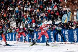 17.02.2024, Minneapolis, United States of America (USA): Lucas Chanavat (FRA), Johannes Hoesflot Klaebo (NOR), Michael Hellweger (ITA), (l-r)  - FIS world cup cross-country, individual sprint, Minneapolis (USA). www.nordicfocus.com. © Modica/NordicFocus. Every downloaded picture is fee-liable.
