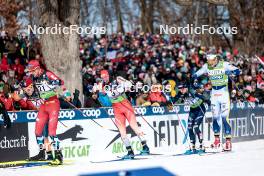 17.02.2024, Minneapolis, United States of America (USA): Even Northug (NOR), Valerio Grond (SUI), Simone Dapra (ITA), Edvin Anger (SWE), (l-r)  - FIS world cup cross-country, individual sprint, Minneapolis (USA). www.nordicfocus.com. © Modica/NordicFocus. Every downloaded picture is fee-liable.