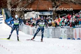 17.02.2024, Minneapolis, United States of America (USA): Lucas Chanavat (FRA), Federico Pellegrino (ITA), (l-r)  - FIS world cup cross-country, individual sprint, Minneapolis (USA). www.nordicfocus.com. © Modica/NordicFocus. Every downloaded picture is fee-liable.