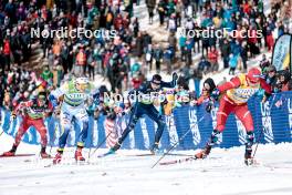 17.02.2024, Minneapolis, United States of America (USA): Mika Vermeulen (AUT), Edvin Anger (SWE), Simone Dapra (ITA), Harald Oestberg Amundsen (NOR), (l-r)  - FIS world cup cross-country, individual sprint, Minneapolis (USA). www.nordicfocus.com. © Modica/NordicFocus. Every downloaded picture is fee-liable.