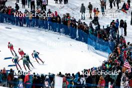 17.02.2024, Minneapolis, United States of America (USA): Haavard Solaas Taugboel (NOR), Zak Ketterson (USA), Even Northug (NOR), Anian Sossau (GER), Elia Barp (ITA), Gus Schumacher (USA), (l-r)  - FIS world cup cross-country, individual sprint, Minneapolis (USA). www.nordicfocus.com. © Modica/NordicFocus. Every downloaded picture is fee-liable.
