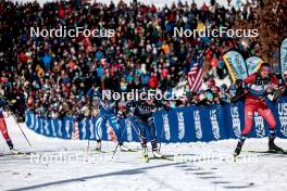 17.02.2024, Minneapolis, United States of America (USA): Kerttu Niskanen (FIN), Lena Quintin (FRA), Kristine Stavaas Skistad (NOR), (l-r)  - FIS world cup cross-country, individual sprint, Minneapolis (USA). www.nordicfocus.com. © Modica/NordicFocus. Every downloaded picture is fee-liable.
