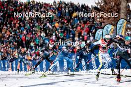 17.02.2024, Minneapolis, United States of America (USA): Lena Keck (GER), Jasmi Joensuu (FIN), Linn Svahn (SWE), (l-r)  - FIS world cup cross-country, individual sprint, Minneapolis (USA). www.nordicfocus.com. © Modica/NordicFocus. Every downloaded picture is fee-liable.