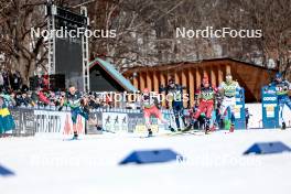 17.02.2024, Minneapolis, United States of America (USA): James Clugnet (GBR), Valerio Grond (SUI), Simone Dapra (ITA), Even Northug (NOR), Edvin Anger (SWE), Joni Maki (FIN), (l-r)  - FIS world cup cross-country, individual sprint, Minneapolis (USA). www.nordicfocus.com. © Modica/NordicFocus. Every downloaded picture is fee-liable.