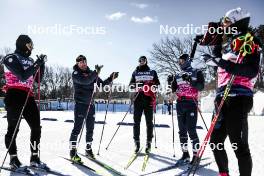 16.02.2024, Minneapolis, United States of America (USA): Richard Jouve (FRA), Jules Chappaz (FRA), Lucas Chanavat (FRA), Renaud Jay (FRA), (l-r)  - FIS world cup cross-country, training, Minneapolis (USA). www.nordicfocus.com. © Modica/NordicFocus. Every downloaded picture is fee-liable.